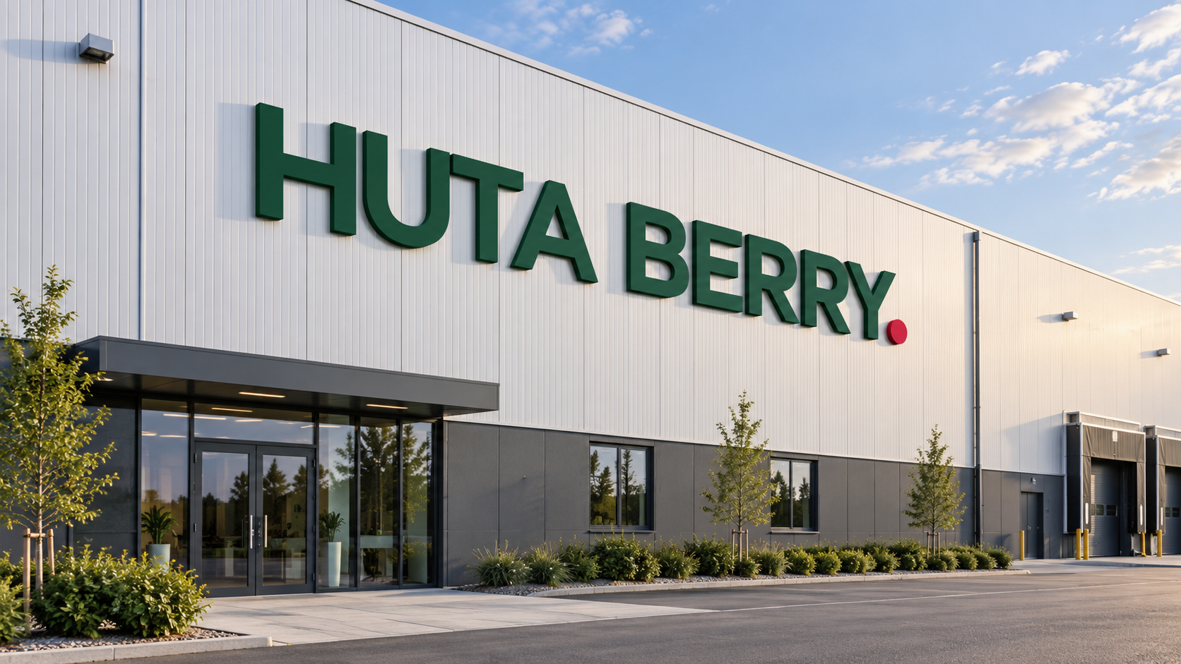 Концепція фасаду з вивіскою HUTA BERRY